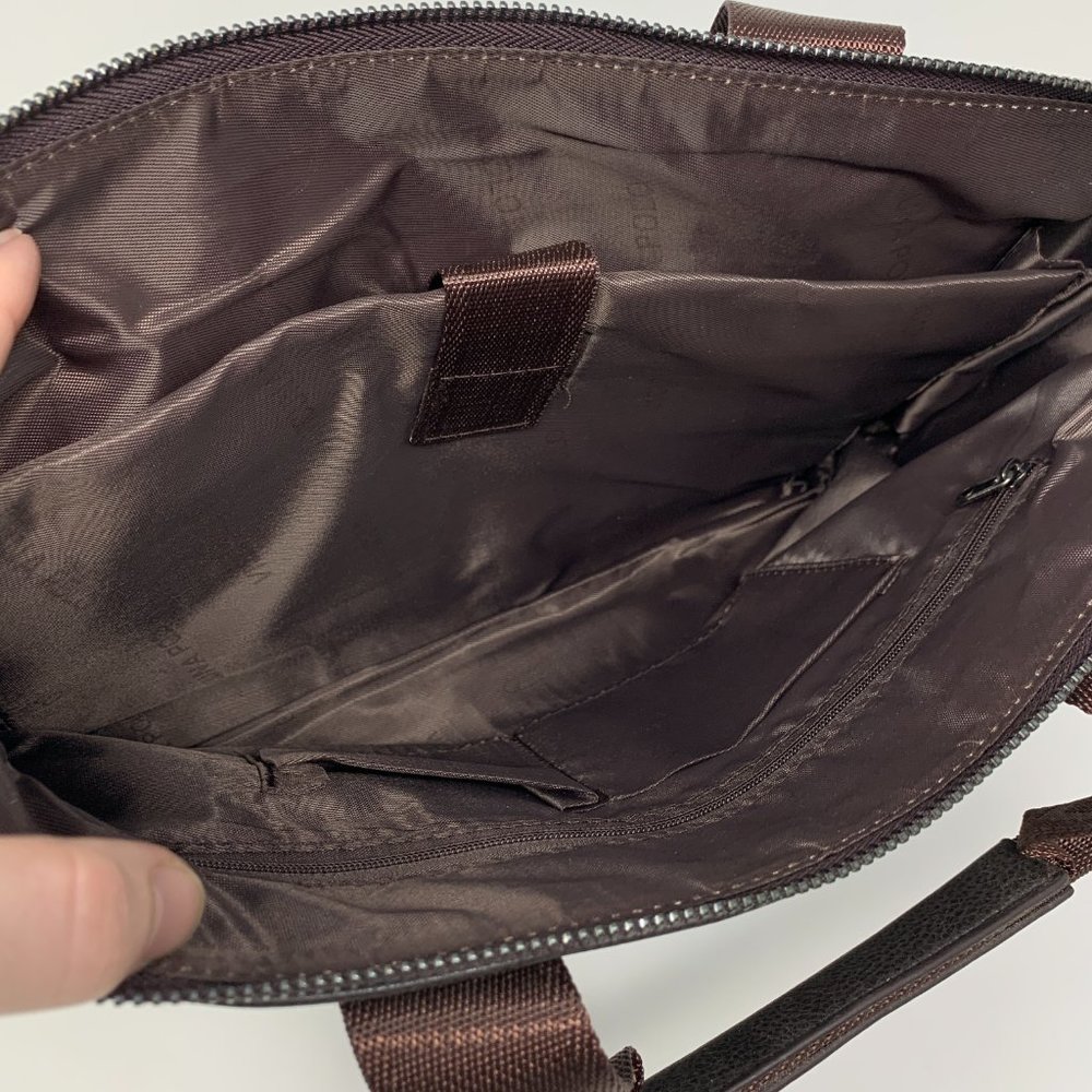 Polo Vicuna Messenger Bag Brown Business Casual Leather Zip Up Laptop Slot 14x10 - Picture 5 of 8